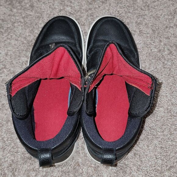 Nike Air Jordan 1 Women's Retro High Zip Premium Black & Red Sneaker Shoes Sz 9 - Picture 6 of 16